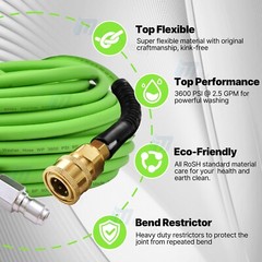 25FT 3600PSI Replacement High Pressure Power Washer Hose-3/8″ Swivel QC Flexible