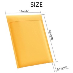 Yellow Kraft Paper Bubble Mailers 25/50/100/150/200 Pack #000-#7 (10 Sizes)