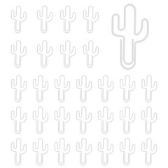 30Pcs Paper Clip, Cactus Shape Paper Clip Small Cute Bookmarks, White