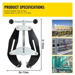 Pipe Clamp,2-6 in,High Strength Ultra Clamp with Quick Acting Screws,Steel Tool
