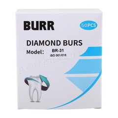 100 pcs Dental Diamond Burs for High Speed Handpiece Friction Grip Bur 1.6mm