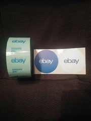 1 Rolls eBay Blue Logo Branded Shipping Tape 75 Yds x 2″ and 16 eBay Stickers