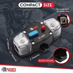 2 PACK 30 Amp 12-48V DC Inline Circuit Breaker with Cover Car/Audio/Boat/Solar