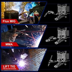 Versatile 3-in-1 145A MIG Welder with Large LCD & Advanced IGBT Technology