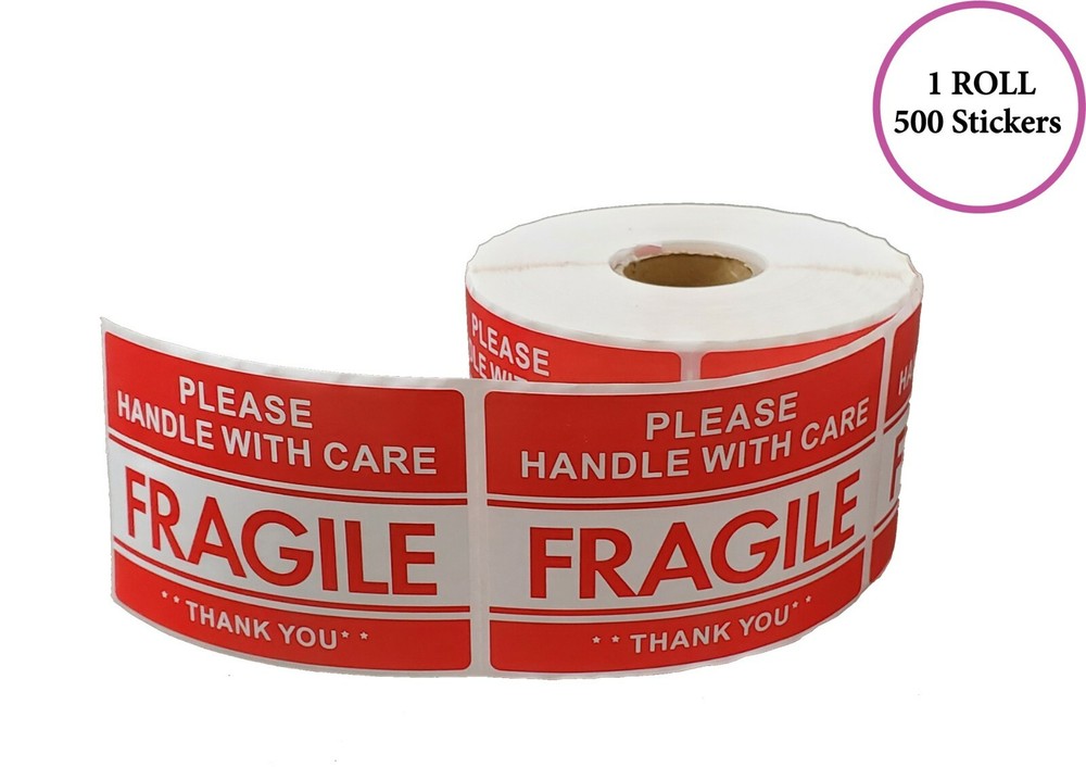 PLEASE HANDLE WITH CARE – FRAGILE – THANK YOU Stickers, 2X3, (500 Per Roll)