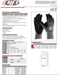34-844 MaxiFlex MicroFoam Dotted Palm Nitrile Grip Coated PROTECTIVE WORK GLOVES
