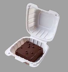 Clamshell MFPP Take Out Food Hinged Container Disposable 6″ X 6″, 1 Compartment