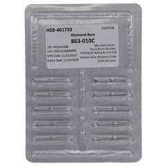 House Brand Dentistry 401733 HSB FG 863-010C Flame Coarse Grit Diamond Burs 10Pk