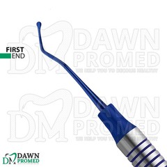 3 Pcs Spoon Excavator #19 Double Ended Blue Titanium Coated Dental Instruments