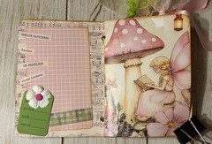 Junk Journal Handmade Booklet Book Vintage “Pink Fairies” Pockets, Ephemera