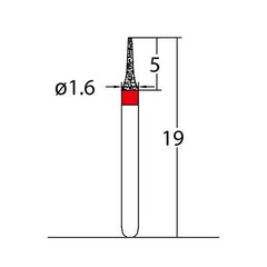 Interdental Bur 1.6 mm Dia Fine Grit Diamond Bur 5/Pack [23-465.16F1]