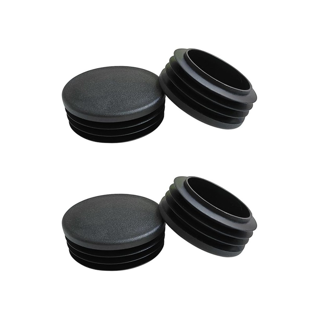 4 Pcs 50mm 2 Inch Round Plastic Plugs, Black Pipe Tubing End Cap for Round Tu…