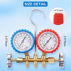 R290 and R600A Manifold Gauge, Refrigerant Pressure Gauge 3 Way HVAC Air Conditi