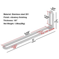 10 Pack 6″ L x 3/4″ W x 2″ H Slotted L Brackets for Shelves, Adjustable Corne…