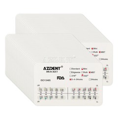 AZDENT Dental Orthodontic Metal Brackets Braces Mini MBT Slot.022 Hooks 3-4-5/3