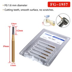 Dental Tungsten Carbide Burs High Speed Drills FG1957/FG1958 Dia. 1.6mm