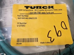 TURCK Industrial Ethernet Cable 20M RJ45RJ45442-20M/C1195 ID Number U-27251
