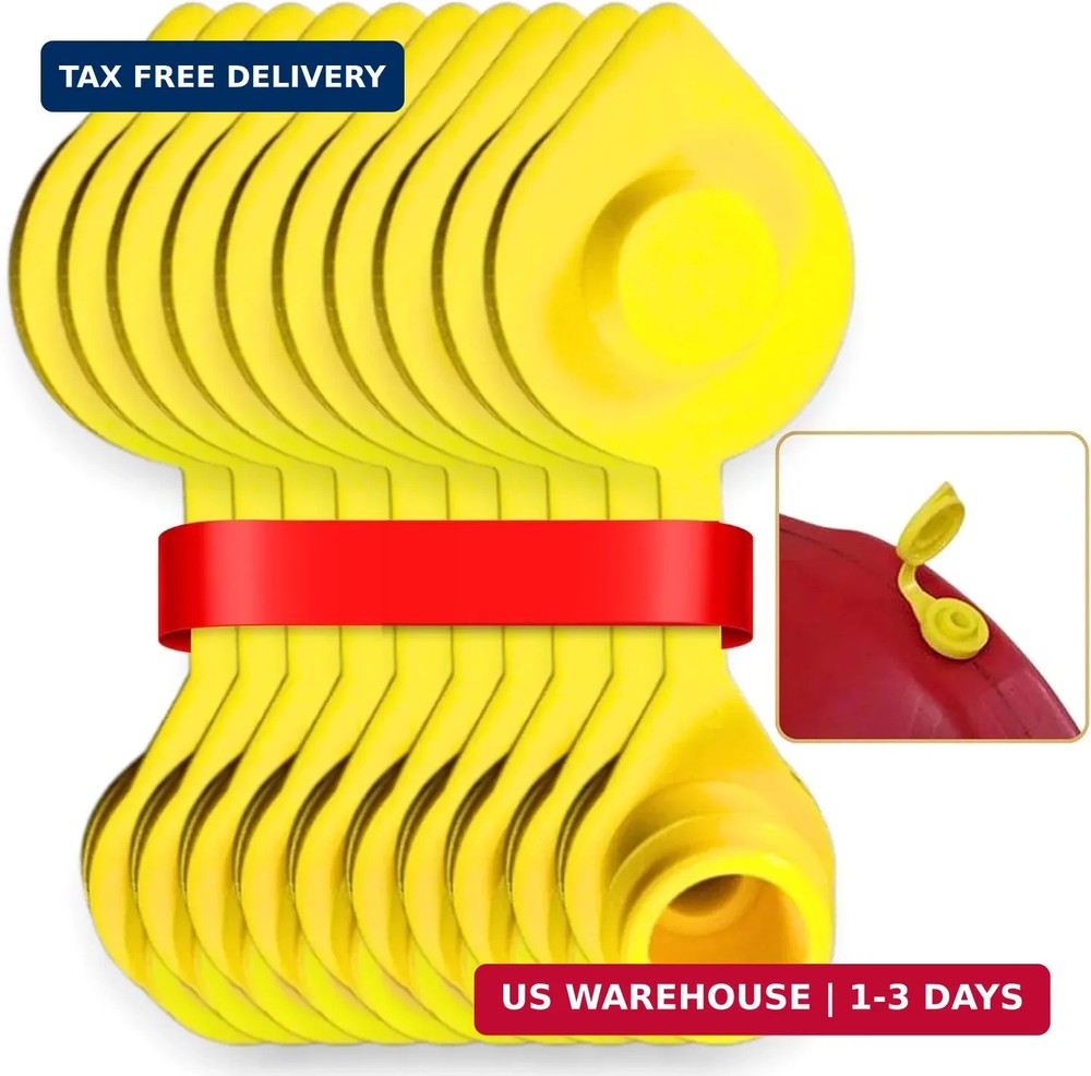 10pcs Gas Can Vents For Plastic Gas Cans – Yellow Plastic Can Vent Caps, Gas Bre