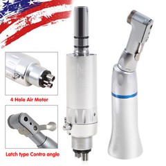 1-10*Dental Low Speed Handpiece Contra Angle latch /Air Motor E-type 4 holes st