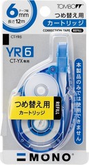 Tombow MONO YX Correction Tape Refill Cartridge, 6mm width, 10-pack (CT-YR6)