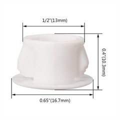 50 Pack 1/2″ Plastic Flush Type Hole Plugs Snap In Locking Hole Tube Screw Caps