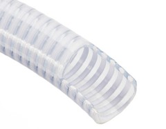 1″ x 25′ – Flexible PVC Water Suction & Discharge Hose – Clear w/White Helix