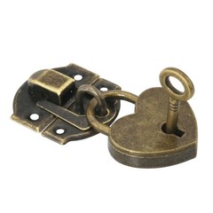 27 x 30mm Hasp Latch and Mini Box Hinges with Screws and Love Locks, Antique …
