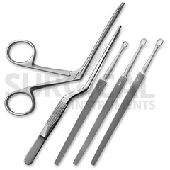 5 Pcs Set of Hartman Alligator Forceps 3.5″ with 3 Ear Loops & Adson bayonet