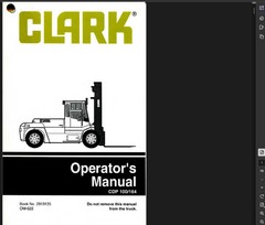 CLARK CDP100 FORKLIFT OPERATORS SERVICE REPAIR SHOP MANUAL PDF ON USB