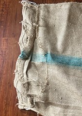 AUTHENTIC JUTE, BURLAP, COFFEE, BEAN BAG, PRODUCT OF INDONESIA 43”x29 APPOX
