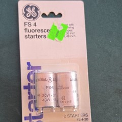 Vintage 1977 GE FS-4 Fluorescent Starters 2 Pack Sealed NOS Made in Costa Rica