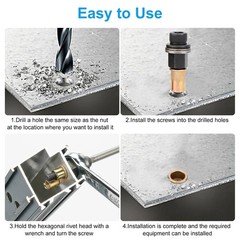 5 PCS Rivnut Tool Adapter Kit M4-M10 Manual Rivet Nut Setter for Drill & Wrench