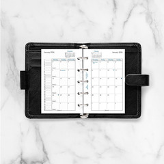 C68110-26 Mini Size Month-To-View Calendar Diary Refill White Paper 2026