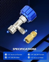 Self Sealing Can Tap, for Self Sealing R1234yf Refrigerant Recharge, Self Sealin