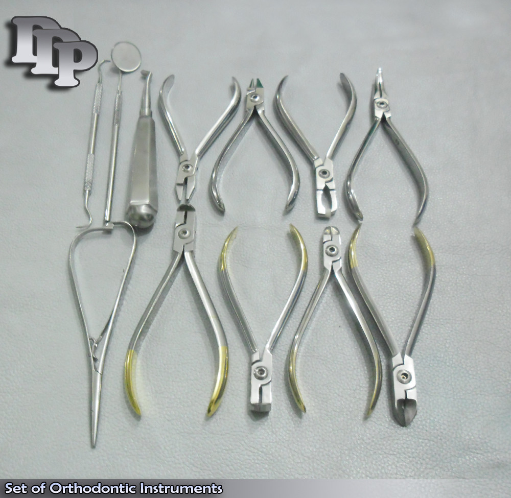 Set of Orthodontic Instruments Of 12 Pieces – Stainless Steel
