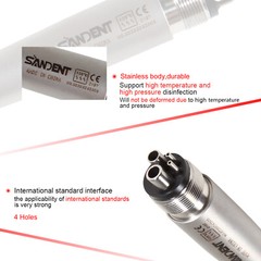10pcs SANDENT NSK PANA MAX Style Dental High Speed Handpiece Push Button 4 Hole