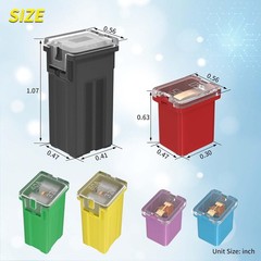 36 Pcs Jcase Box Shaped Fuse Assortment Kit (20A, 30A, 40A, 50A, 60A, 80A)
