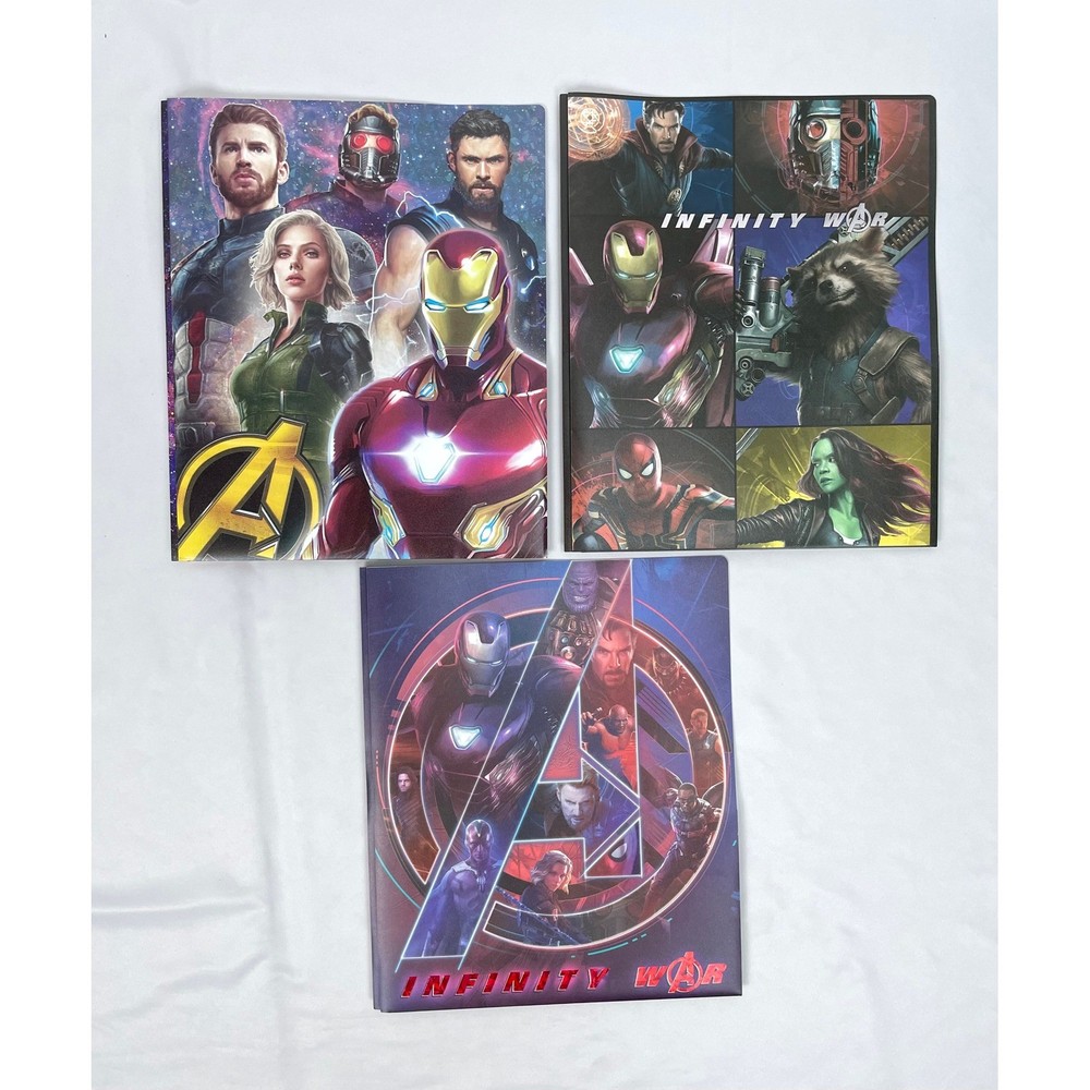 Marvel Avengers Infinity War 3 Prong Poly Folders Set Pockets