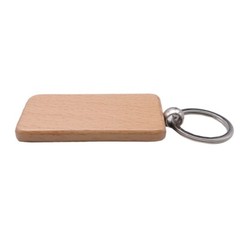 40pcs/pack Rectangle Blank Wood Keychain Diy Custom Wood Key Chains Key Tags