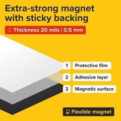 Strong SelfStick Adhesive Magnetic Sheets 5 Pcs 8×10″/20x25cm – Customizable …