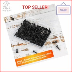 FVOLREM Wood Screws, 163 PCS #6 x 1/2″ Flat Head Phillips Black Wood Screws, Pre