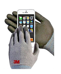 3M Nitrile Rubber Coated Nylon Work Gloves, Thin, Washable Bulk 10 Pack Grey