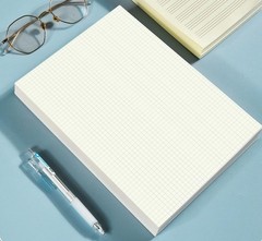 A5 Unpunched Grid Refill Paper – Graph 5.8″ x 8.3″, Blue,Clear,White