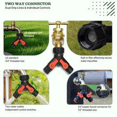 A ANLEOLIFE 230FT Drip Irrigation System Kit, Complete Garden Watering with 1/2