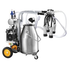 Portable Electric Cow Milking Machine 6.6 Gal / 25 L 304 Stainless Steel Bucket