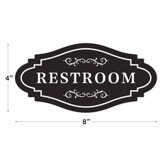 FXRN Restroom Sign,restroom signs for 4×8 inches, Black/White