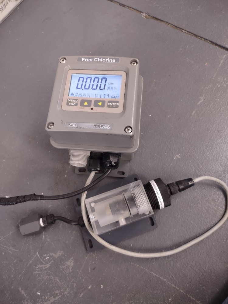 ATI Q46 Chlorine Analyzer Free Chlorine Monitor with CL2 Sensor S/N A10-624