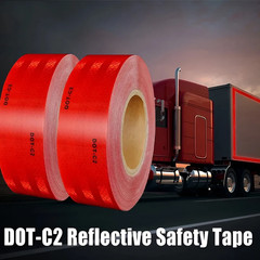 Red DOT-C2 Reflective Tape Conspiciuity Safety Caution Night Trailer Truck Semi