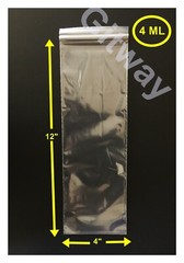 4″ x 12″ Set Reclosable Resealable Zip Top Lock Clear Plastic 4×12″ Bags 4 MiL