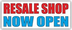 RESALE SHOP Advertising Banner Vinyl Mesh Sign Store Clothing Now Open Boutique